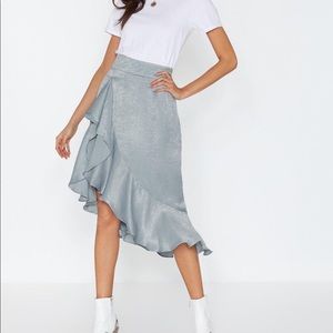 NWT Nasty Gal “In for the Frill” Blue Skirt (2 US)